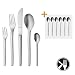 Produktbild WMF Evoque Besteckset, 6 Personen, 36 teilig, 30 Teile mit Espressolöffel, eingesetzte Messerklinge, Cromargan protect Edelstahl mattiert, kratzbeständig, spülmaschinengeeignet