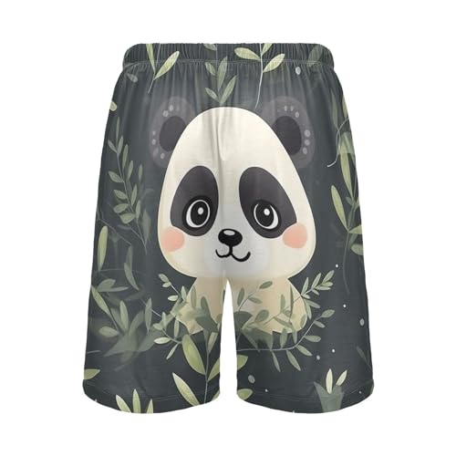 Men's Blue Ice Fire Flame Bald Eagle Fight Pajama Shorts with Pocket and Drawstring S 202a56412