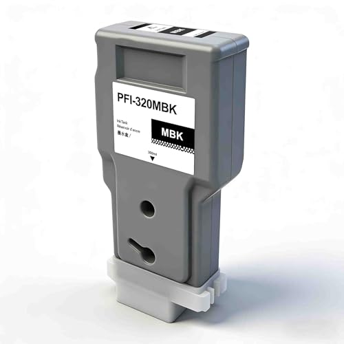 Hallosun PFI-320MBK PFI320 Cartucho de tinta negro mate, 300 ml, compatible con impresoras Canon ImagePrograf TM-200 TM-205 TM-300 TM-305