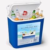 CUQOO Cool Box – Compact Insulated Ice Box for Camping, Beach, Travel & Picnics – Portable Cooler with Handle – Keeps Food & Drinks Cold for Hours – Lightweight & Durable Design 24L