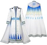 ELLIAT Movie Wish King Magnifico Cosplay Men Coat Cloak Cape Robe with Belt Asha Magnifico Halloween Christmas Outfit (White, Medium)