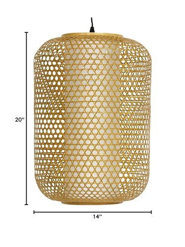 Red Lantern 20" Taka Japanese Bamboo Hanging Lantern