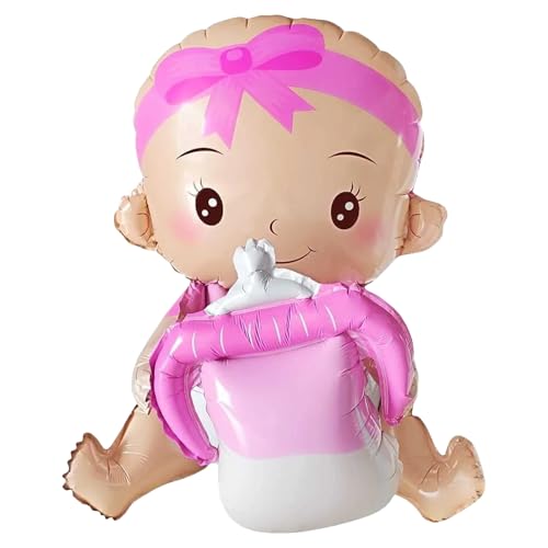 Image of Rozi Decoration Baby Girl Foil Balloon 27 Inch Cute Baby Shape Balloon for Birthday Parties Decoration, Baby Shower and Kids Celebration Theme Decor (Pink Design) Pack of 1 Pcs