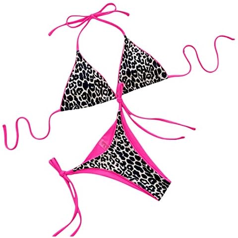Owegvia Women's Leopard Print Bikini Set Cover