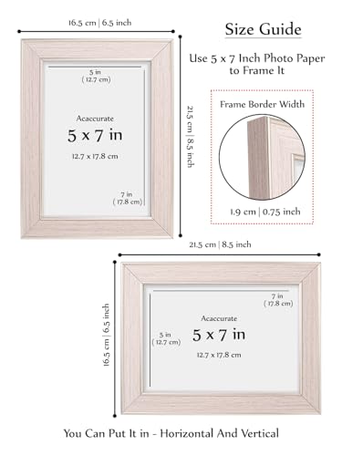 Image of GOLDEN PEACOCK Antique Light Wood Tone with Gold Trim 5x7 Inch Photo Frame | Set of 1 Elegant Wall & Tabletop Picture Frame for Home Decor and Gifting