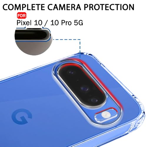 Image of TheGiftKart Back Cover Soft Case for Google Pixel 10 /10 Pro | Best Camera Protection | Inbuilt Dust Plugs & Anti-Slip Grip | Ultra Clear Slim Case Cover for Pixel 10 /10 Pro (Silicone, Transparent)