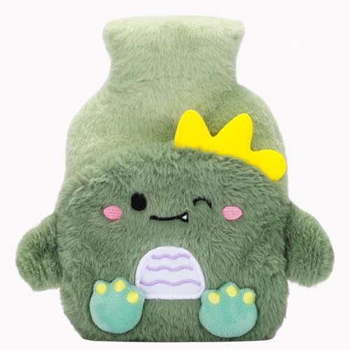 Bolsa Térmica de Água Quente com Capa Bichinho Aveludado Removível — PVC Premium, Terapia Quente e Fria para Cólica, Dor Muscular, Conforto Noturno e Alívio de Ombro