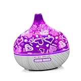 FOMIYES Glas Aromadiffusor Mit Led Farbwechsel Farben Feuerwerksdesign Ultraschall Luftbefeuchter Aromaöl Diffuser Für Zuhause Inklusive Eu-stecker Zur Luftreinigung Und Entspannung
