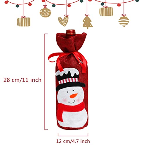 ALMDA-3-pcs-Christmas-Wine-Bottle-Cover-Bags-Christmas-Wine-Gift-Bag-Christmas-Party-Holiday-Dinner-Table-Decoration-Champagne-Bottle-Set-Santa-Snowman-Deer-Pattern