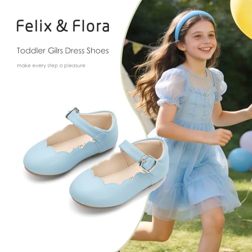 Image of Felix & Flora Toddler Flower Girl Dress Shoes - Baby Girl Ballet Mary Jane Flats for Party School Wedding