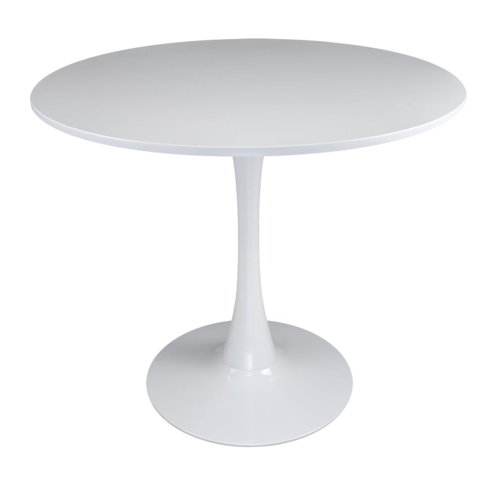SAMIRA Tavolo rotondo Ø100 cm, tavolo da pranzo tondo mod. Omar (Bianco, Ø100)
