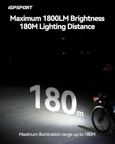 Image of iGPSPORT Smart Bike Light, 500 /800 /1200 /1800 Lumens Bright Bicycle Headlight for Night Riding Cycling Rechargeable Waterproof
