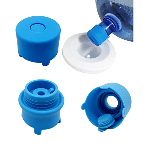 Image of 3 &5 Gallon Water Jug Cap,Food Grade Silicone Reusable Replacement Caps, Double Protection Caps fit all 55mm Bucket Water Dispenser Caps (3)