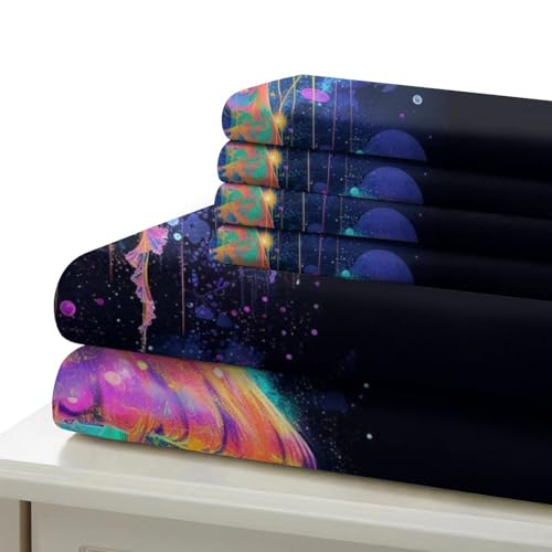 Housse de couette méduses 3D en microfibre 260x220cm pour lit super king - 6
