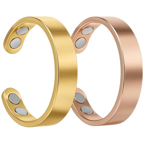 PDirat Sömni Ring Damen Wechseljahre,2 Stück Doppelreihig， Magnetringe Damen, Wechseljahre Ring, Vitalring,Reduziert Stress und Angstgefühle,Verbessert dieSchlafqualität