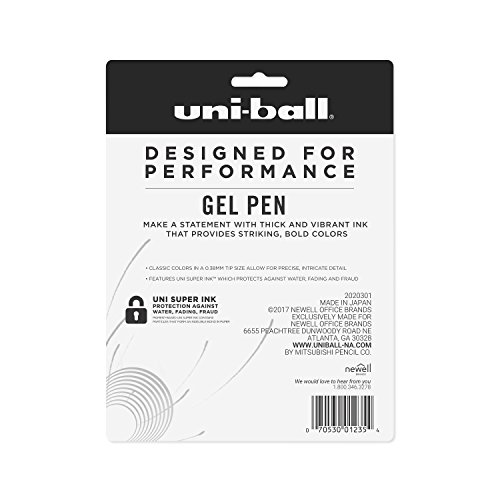 Uni-Ball 2004052 Gel Pens, Ultra Micro Point (0.38Mm), Assorted Colors, 8 Count #TOP6