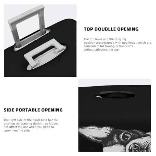 Boston Terrier Travel Luggage Cover Suitcase Protector Fits 18-21 Inch Case(Black,S)3