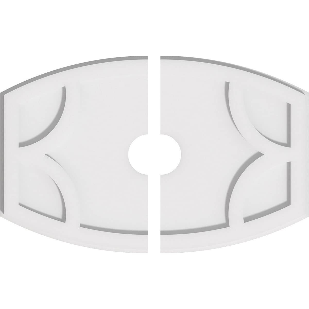 Ekena Millwork CMP22X14KY2-03000 Kailey Architectural Grade PVC Contemporary, Two Piece Urethane Ceiling Medallions 22"W x 14 5/8"H x 3"ID x 11 3/4"C x 1"P