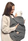 MijaCulture Tragecover M025 TEDDY – Universaler Bezug für Babytrage, Tragetuch & Cape, Warmes Cover für Babys (Grau)