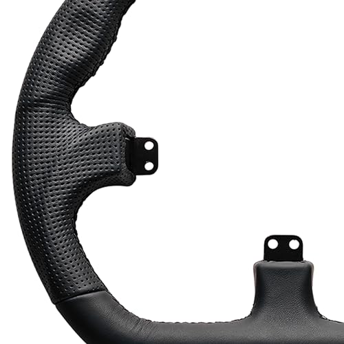 Asetek SimSports Closed D Black Leather Rim | Interchangeable Sim Racing Steering Wheel Rim for Asetek SimSports Button Boxes | Easy and Fast Installment