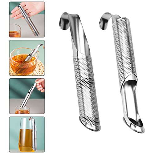 HEMOTON 4 coladores de té de acero inoxidable duraderos colgantes infusores de té coladores de té (plata) - Imagen 4