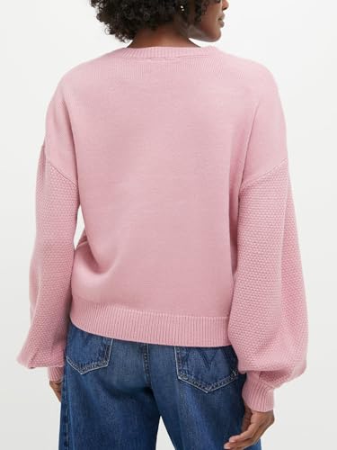 Women Embroidered Floral Sweaters Knitted Crewneck Long Sleeve Pullover Casual Loose Fall Tops4