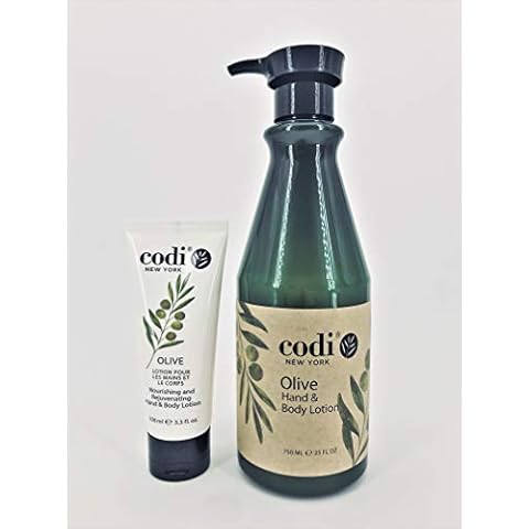 Codi Olive Hand and Body Lotion Big and Small Kit, 750ml/25oz + 3.3oz/100ml Cover