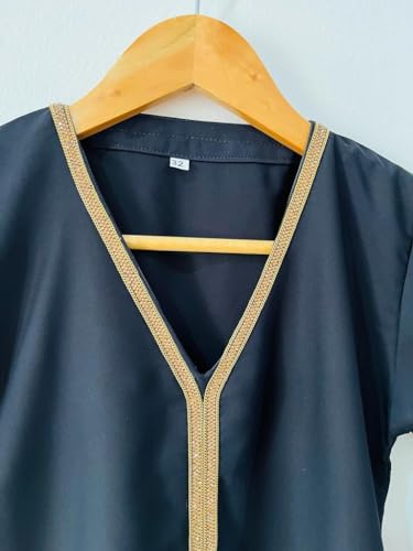 عباية سوداء للبنات من رحمة، موديل مفتوح/مغلق مع وشاح للرأس، قماش نيدا، مقاسات من 9 اشهر الى 18 سنة (تصميم مغلق، 5 سنوات)