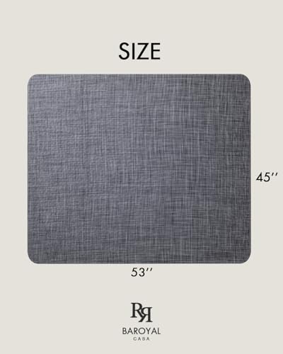 Image of Baroyal Office Chair Mat for Hardwood Floor Under Desk Computer Rolling Chair Mat for Wood /Tile Floor Non-Slip Heavy Duty Desk Rug PVC Plastic Hard Floor Protector 45 inchx 53 inch (Cool Grey)