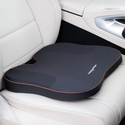 Image of Wedge Car Seat Cushion - Memory Foam Driver Seat Pad for Height & Comfort | Coccyx Cutout for Tailbone & Lower Back Pain Relief & Better Road Visibility (Black)