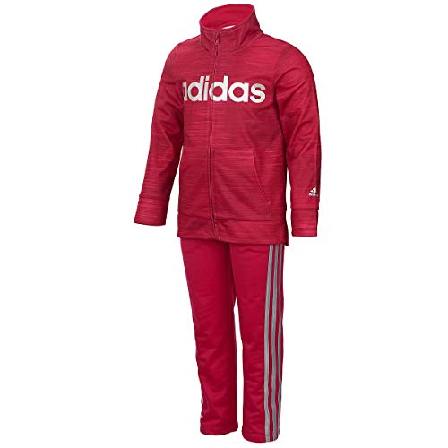 Adidas Girls Tricot Zip Jacket and Pant Set (Pink, 2T)