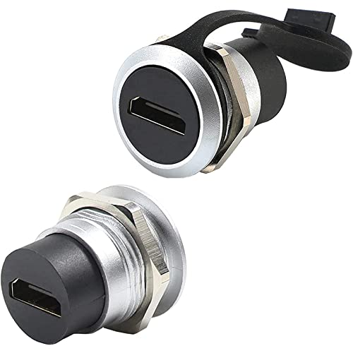 PENGLIN 2PCS HDMI Coupleur de Montage en Panneau, Connecteur de Montage en Panneau HDMI, Adaptateur de Séparateur 4K Femelle à Femelle, Extension HDMI 4K 30hz 3D et HDR, avec couvercle d’eau/poussière Cover
