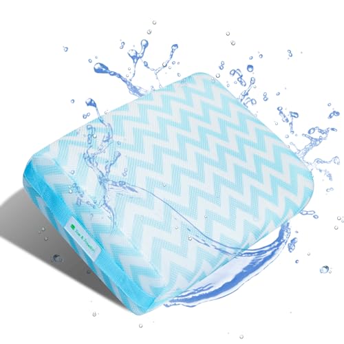 Hot Tub Booster Seat, 3D Air Mesh Bathtub Seat Cushion with 6 Weighted Sections, Adults Submersible Spa Pillow, Washable and Quick Dry Bath Accessories for Indoor & Outdoor Hottub