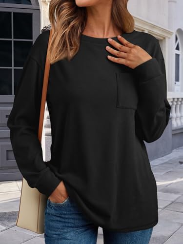 Womens Long Sleeve Tops Loose Fit Fall Cute Thick T Shirts Winter Cruise Outfits Trendy Clothes
