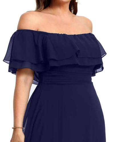 Image of Pinup Fashion Plus Size Formal Bridesmaid Wedding Guest Chiffon Long Dress