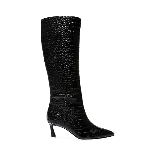 Steve Madden Women's Lavan Knee High Boot, Black Croco, 7