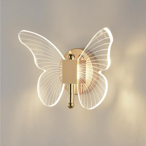 DLGLOLIN Applique Murale Papillon Créatif Lampe Murale LED Interieur, 10W Plafonnier Décoratif, Luminaire Murale pour Enfants Chambre Salon, Lumière Neutre