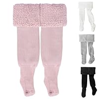 Fohuanky Girls Fleece Lined Footed Tights Thermal Winter Leggings Warm Pantyhose for Baby Toddler Kids 0-6 Years Soft Thick Warm Tights for Dresses Boots (UK, Age, 2 Years, 4 Years, Regular, Pink)