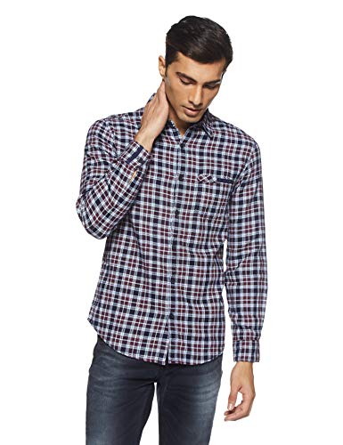 Image of Spykar Men's Checked Slim Fit Shirt