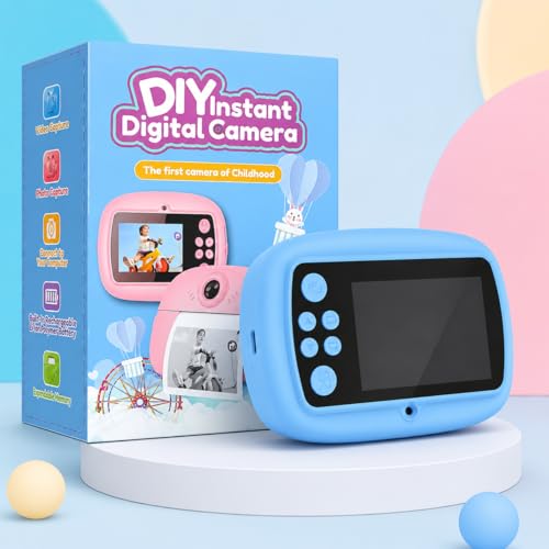 Image of Kids Digital Instant Print Camera, Photo & Video Recording Camera for Children, DIY Coloring Print Photos, Rechargeable Battery, Expandable Memory, Portable Educational Toy Gift for Boys & Girls