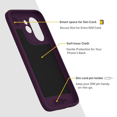 Image of Pikkme Back Cover for Oppo Reno 15 Pro Mini 5G Soft Matte Silicone | Slim Fit | Mag-Safe Design (Mag-Safe Not Support) Camera Protection Bumper Case (Purple)