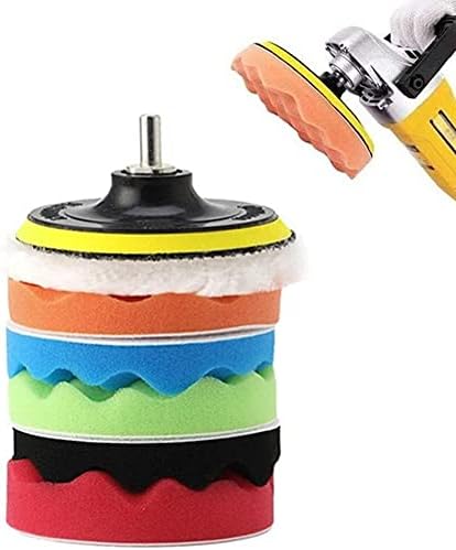 Sanding Sandpaper Sponge Brush 22Pcs Car Foam Drill Polishing Pad Kit Buffing Sponge Pads Kits for Car Sanding, Polishing, Waxing (Size : 6 Inch 8Pcs)