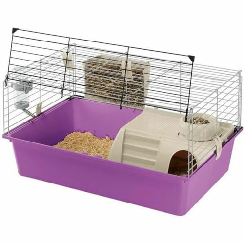 Ferplast Cage pour Cochons d'Inde Guinea 70 Cage Rongeurs en Métal, Accessoires Inclus: Mangeoire, Abreuvoir, Maison, Gamelle, Grande Ouverture Supérieure 70...