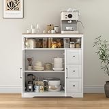 【Matériaux durables et écologiques pour la santé et la sécurité】Ce bahut de salle a manger est fabriqué à partir de matériaux écologiques de haute qualité, notamment du bois naturel et de la peinture non toxique, garantissant ainsi un respect total de la santé de la famille et de l'environnement. Il convient particulièrement aux consommateurs qui privilégient un mode de vie durable et des produits ménagers sains, leur offrant ainsi une tranquillité d'esprit accrue.