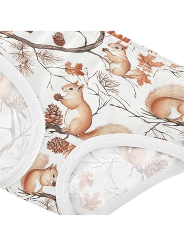 ZZKKO Maple Forest and Squirrels Girls Underwear Toddler Panties for Girls Comfort Brief Size 2T4