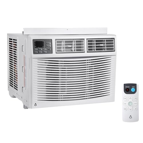 10000 BTU Window Air Conditioner for Rooms up to 450 Sq Ft, WiFi Enabled Smart AC, Maintains Natural Light & View, 3 Wind Speed, Ultra Quiet, Energy Saving,White