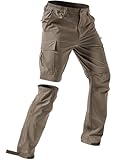 Moosehill Men's-Hiking-Pants Convertible Water-Resistant Quick-Dry Lightweight Breathable Zip-Off for Hunting, Fishing, Travel, Outdoor, Safari, Camping with 5 Deep Pockets (Sand, 38W*30L)