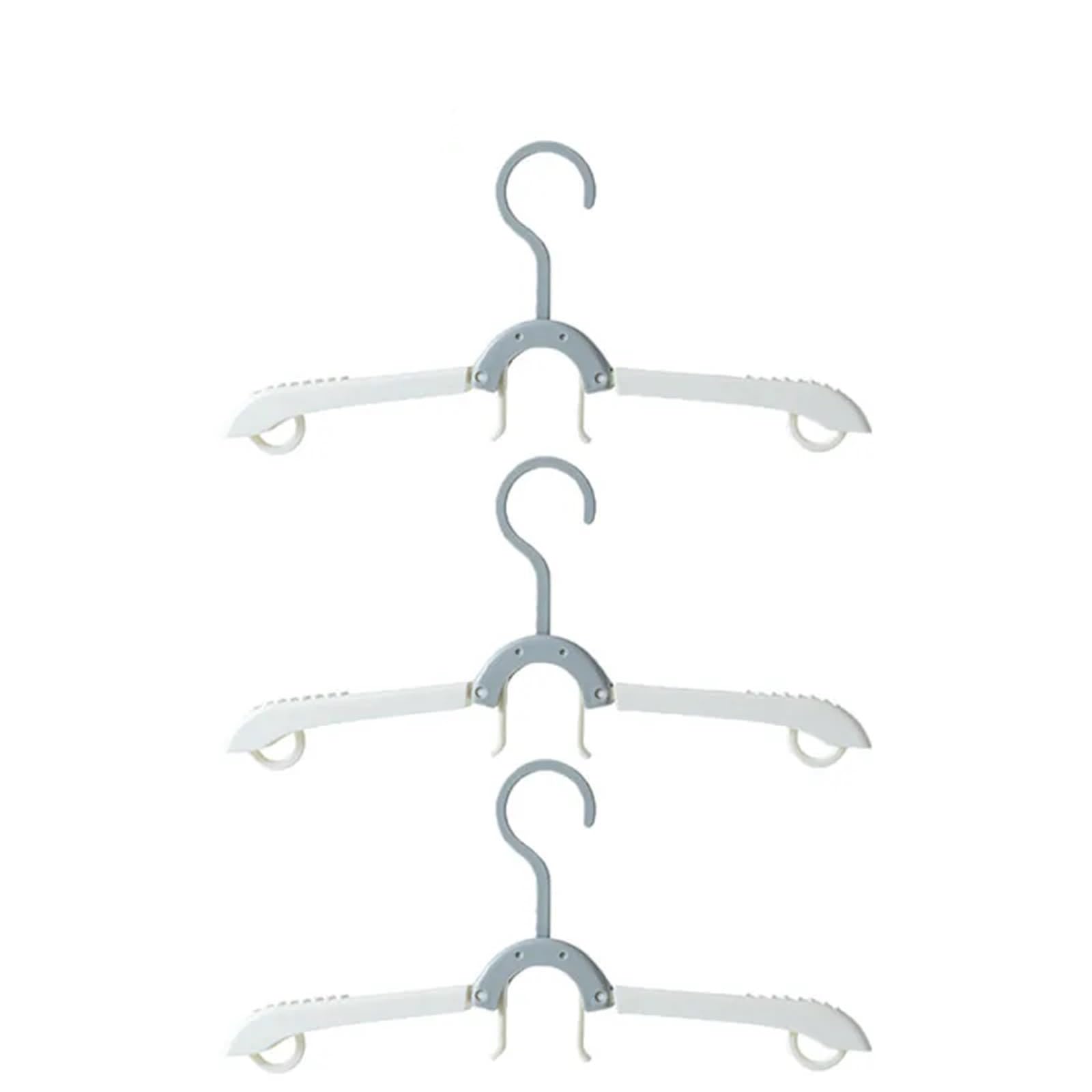 Travel Hangers Multi Function Travel Hanger Folding Clothes Rack Portable Laundry Drying for Business Trips and Home Use(Grey-White-3PCS)