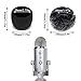 2pcs Professional Microphone Furry Windscreen Foam Wind Cover Muff + Pop Filter Shield Dual Layered Noise Reduction Compatible with Mic Blue Yeti & Blue Yeti Pro