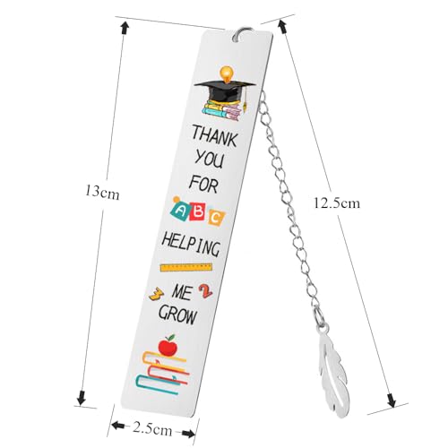 Funny Stainless Steel Bookmark with Chain,Book Marks for Teachers Book Lovers Friends Students Graduation Teacher Appreciation Bookmarks Thank You Gifts